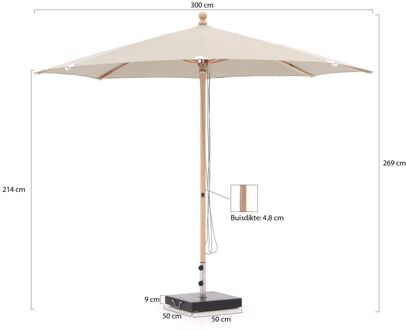 Piazzino parasol ø 300cm - Laagste prijsgarantie! Taupe
