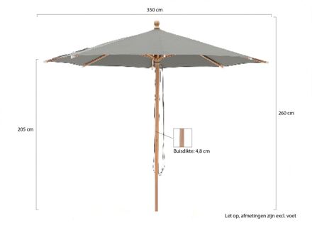 Piazzino parasol ø 350cm - Laagste prijsgarantie! Grijs