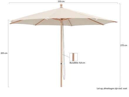 Piazzino parasol ø 350cm - Laagste prijsgarantie! Taupe