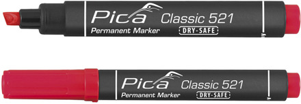 Pica 521/40 Permanent Marker | 2-6mm | Beitel | Rood | 10 stuks - PI52140