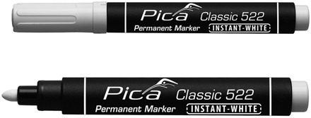 Pica 522/52 Permanent Marker | 1-4mm | Ronde punt | Wit | 10 stuks - PI52252