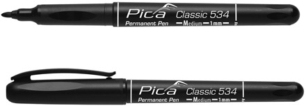Pica 533/46 Permanent Pen | 0,7mm | Rond | Zwart | 10 stuks - PI53346
