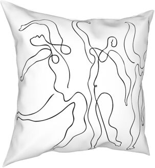 Picasso Lijn Art Dansers Kussensloop Afdrukken Polyester Kussenhoes Decor Kussensloop Cover Home Vierkante 45X45cm 45x45cm 18x18in