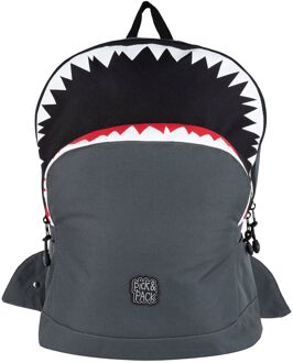 Pick & Pack Shark Shape Backpack L anthracite schooltas kind Grijs - H 42 x B 30 x D 14 cm