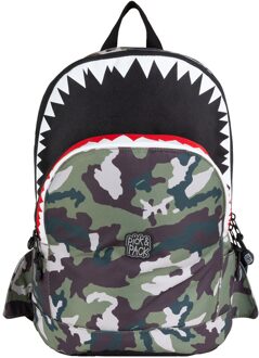 Pick & Pack Shark Shape Backpack M camo Multicolor - H 36.5 x B 26.5 x D 12.5