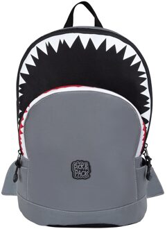 Pick & Pack Shark Shape Backpack M visible grey Grijs - H 36.5 x B 26.5 x D 12.5