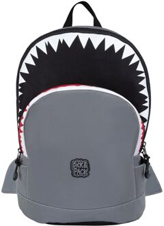 Pick & Pack Shark Shape Backpack M visible grey schooltas kind Grijs - H 36.5 x B 26.5 x D 12.5 cm