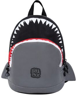 Pick & Pack Shark Shape Backpack S visible grey Grijs - H 31 x B 24 x D 14