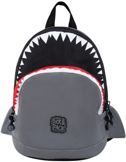 Pick & Pack Shark Shape Backpack S visible grey Grijs - H 31 x B 24 x D 14