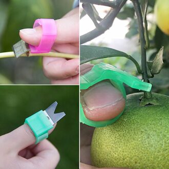 Picking Ring Fruit Plukken Tuingereedschap Blade Snijden Schaar Ringen Groente Fruit Oogsten Picking Tool V/T/F type V groen