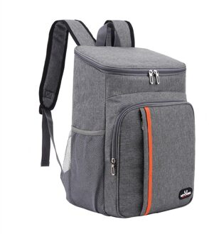 Picknick Rugzak Dubbele Schouder Warmte Behoud Zak Outdoor Ice Pack Verdikte Warmte Behoud Rugzak Waterdichte Picknick grijs