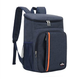 Picknick Rugzak Dubbele Schouder Warmte Behoud Zak Outdoor Ice Pack Verdikte Warmte Behoud Rugzak Waterdichte Picknick marine blauw