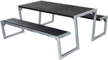 Picknickset vuren geimpregneerd | Zigma zwart 190 x 176 x 73 cm