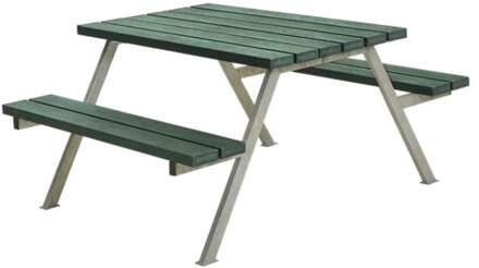 Picknicktafel gerecycled kunststof groen | Alpha 118 cm