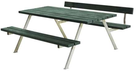 Picknicktafel gerecycled kunststof groen | Alpha 173 x 177 x 76 cm