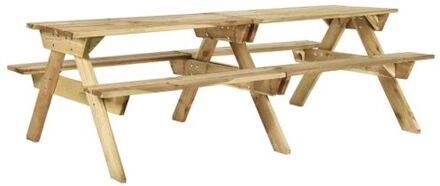 Picknicktafel met banken 220x122x72 cm geïmpregneerd grenenhout Bruin