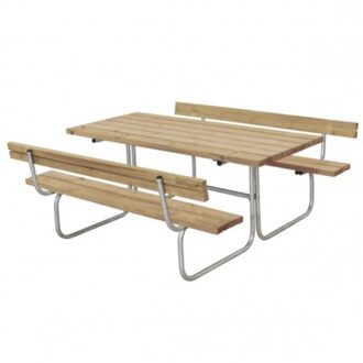 Picknicktafel thermowood - Classic - 2 rugleuningen - 177 x 177 x 73 cm Bruin