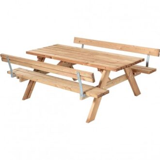 Picknicktafel Thermowood - Opklapbare zitting en rugleuning - 155 x 177 x 71 cm Bruin