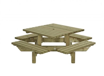 Picknicktafel vierkant 195x195 Groen