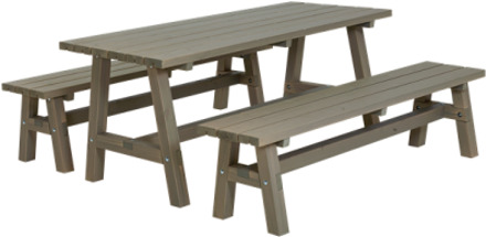Picknicktafel vuren - Country - gegrond grijsbruin - 181 x 177 x 76 cm