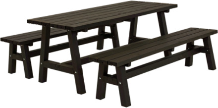 Picknicktafel vuren - Country - gegrond zwart - 181 x 177 x 76 cm