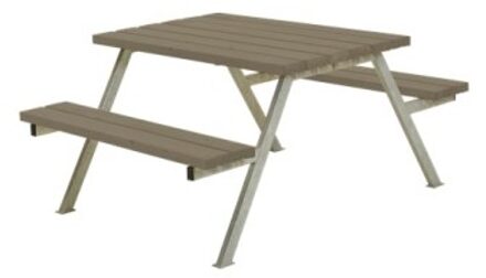 Picknicktafel vuren gegrond grijsbruin | Alpha 161 x 118 x 73 cm