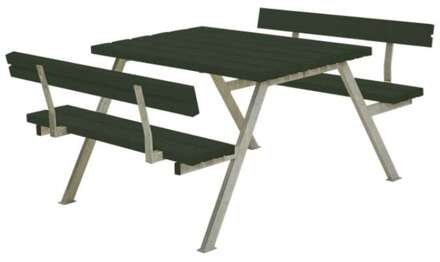 Picknicktafel vuren gegrond groen | Alpha 2 rugleuning 185 x 118 x 76 cm