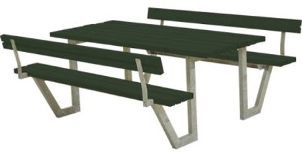Picknicktafel vuren gegrond groen - Wega 2 rugleuning 185 x 177 x 76 cm