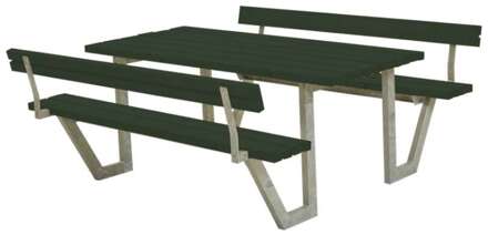 Picknicktafel vuren gegrond groen | Wega 2 rugleuning 185 x 177 x 76 cm