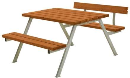 Picknicktafel vuren gegrond teak | Alpha 1 rugleuning 173 x 118 x 76 cm