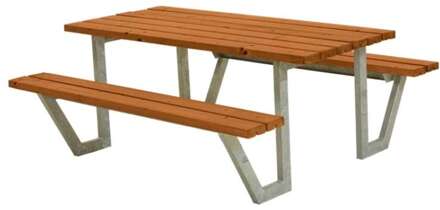 Picknicktafel vuren gegrond teak | Wega 161 x 177 x 73 cm