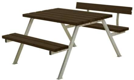 Picknicktafel vuren gegrond zwart | Alpha 1 rugleuning 173 x 118 x 76 cm