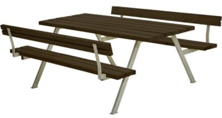 Picknicktafel vuren gegrond zwart - Alpha 2 rugleuning 185 x 177 x 76 cm