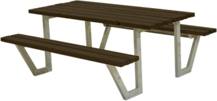 Picknicktafel vuren gegrond zwart - Wega 161 x 177 x 73 cm
