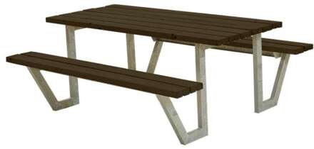 Picknicktafel vuren gegrond zwart | Wega 161 x 177 x 73 cm