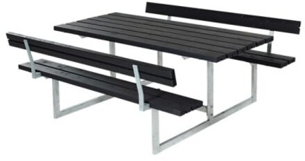 Picknicktafel vuren geimpregneerd - Basic - 2 rugleuningen zwart - 184 x 177 x 73 cm