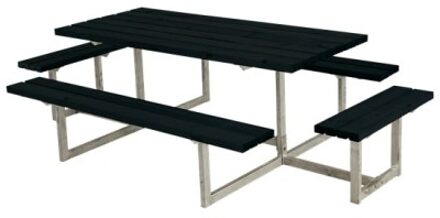 Picknicktafel vuren geimpregneerd - Basic - 4 banken zwart - 160 x 260 x 73 cm
