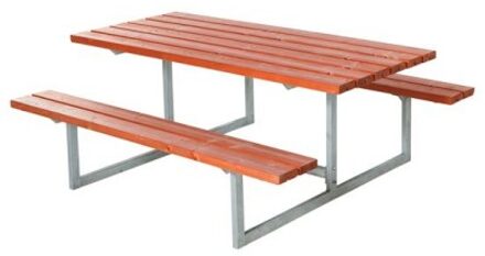 Picknicktafel vuren geimpregneerd - Basic - gegrond teak - 160 x 177 x 73 cm