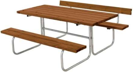 Picknicktafel vuren geimpregneerd - Classic 1 rugleuning teak - 166 x 177 x 75 cm