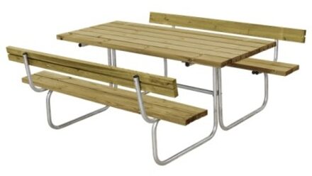 Picknicktafel vuren geimpregneerd - Classic - 2 rugleuningen - 177 x 177 x 73 cm Bruin