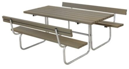 Picknicktafel vuren geimpregneerd - Classic - 2 rugleuningen grijsbruin - 177 x 177 x 73 cm