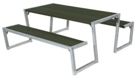 Picknicktafel vuren geimpregneerd - Zigma - gegrond groen - 190 x 176 x 73 cm