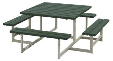 Picknicktafel vuren - Picknick vierkant gegrond groen 200 x 200 x 73 cm