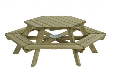 Picknicktafel zeshoek Groen