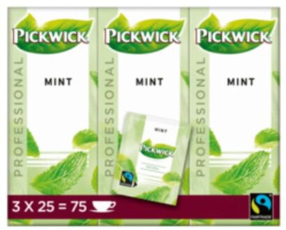 Pickwick Thee pickwick fair trade mint 25x1.5gr