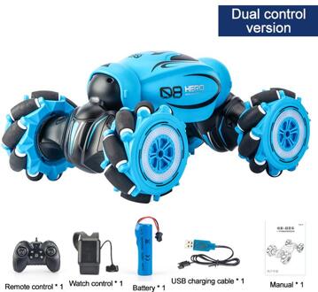 Pickwoo 1:16 4WD Radio Gebaar Inductie Muziek Licht Afstandsbediening Twist Hoge Snelheid Rc Auto Stunt Off Road Drift Voertuig model blauw 2 afgelegen