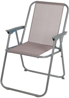 Picnic camping/strand stoel - aluminium - inklapbaar - beige - L53 x B55 x H75 cm - Campingstoelen