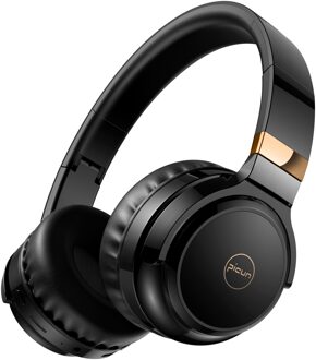Picun B26 Bluetooth Headset Touch Control Lichtgevende Draadloze Muziek Hoofdtelefoon, Ondersteuning Invoegen Tf Card/Lange Standby zwart goud