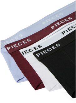 Pieces Dames hipster pclogo 4-pack color Veelkleurig - L