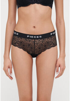 Pieces Dames hipster pclogo lace 4-pack Zwart - S
